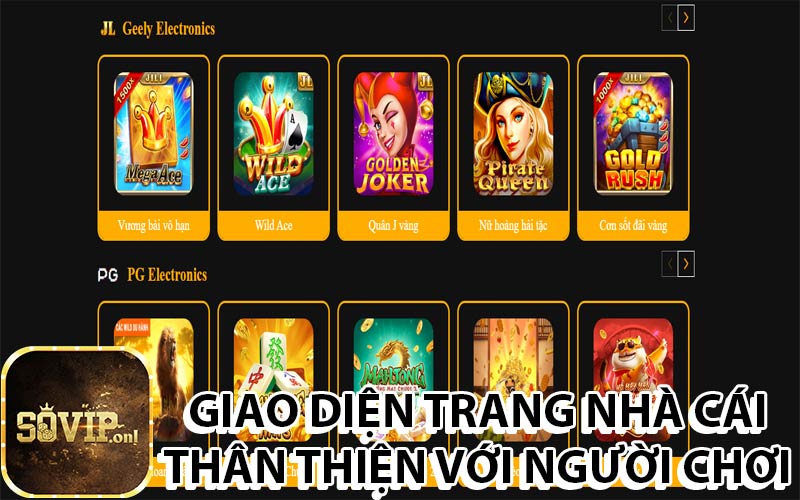 Giao diện hệ thống game nhà cái nổ hũ dễ nhìn dễ thao thác